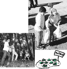 lixo, trilhas fazem parte do programa